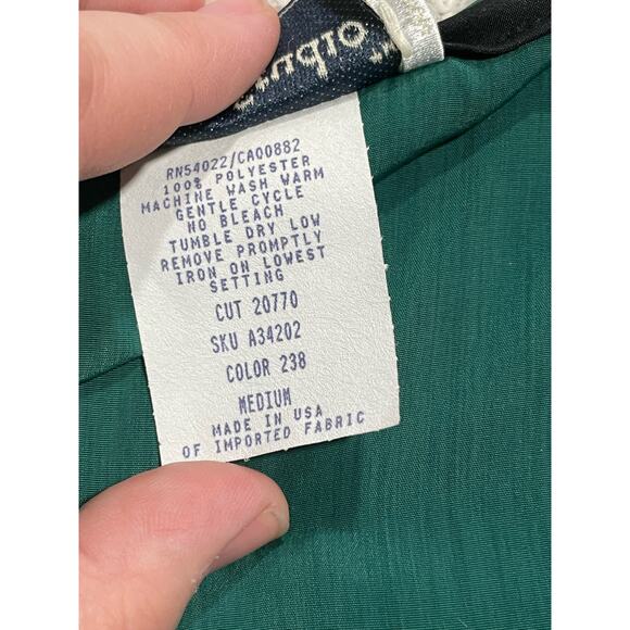 VTG Graver Studio Womens Medium V Neck Full Zip Quilted Vest Green Made in USA - Picture 7 of 7